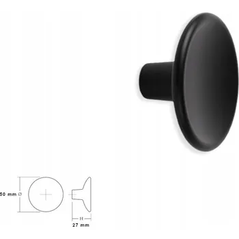 Nábytkové kování Nábytková úchytka knopka VIEFE 0530 DISC 50mm černá