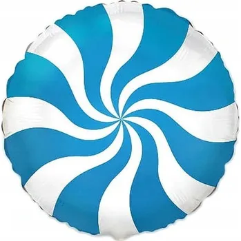 Balónek Fóliový balónek kulatý lízátko bílo-modrý 46 cm