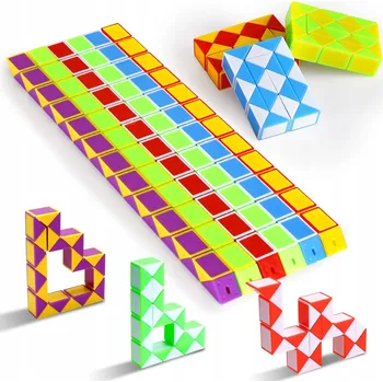 Hlavolam MAGICKÁ SKLÁDAČKA DOVEDNOSTNÍ HRA LOGICKÁ HÁDANKA HADI KOLOROVÁ 12 KS