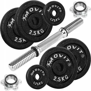 Jednoruční litinová činka MOVIT - 15 kg