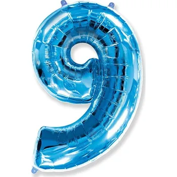 Balónek BALÓN 100 CM ČÍSLICE SVĚTLE MODRÝ 9 NA HELIUM