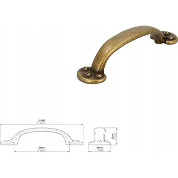 Nábytkové kování Nábytková úchytka SIRO 1681-144ZN10 stará mosaz