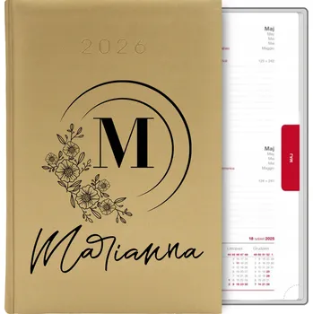 Diář Knižní kalendář 2026 A5 FunnyCase zlatý