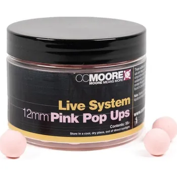 Boilies 55ks - Plovoucí Boilie CCMoore Live System Pop Ups 12mm Pink