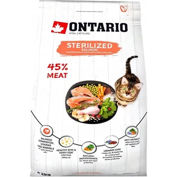 Krmivo pro kočku Suché KRMIVO pro sterilizované kočky ONTARIO Salmon Healthy 2 kg