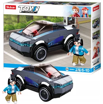 ostatní stavebnice STAVEBNICE SLUBAN TOWN 136 DÍLŮ AUTO ŠEDÉ ČERPACÍ STANICE