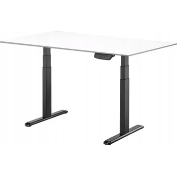 Psací stůl Elektrický psací stůl nastavitelný s pamětí LED Hakner, černý rám, 140x70 cm