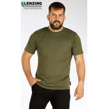 Pánské tričko Pánské triko LITEX s krátkým rukávem zelené Barva: khaki, Velikost: L