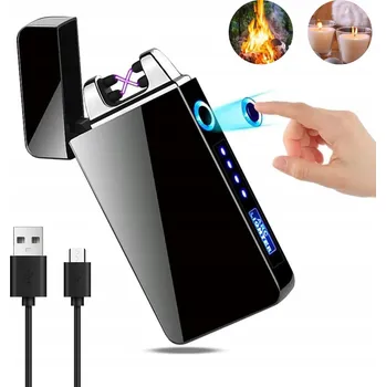 ZAPALOVAČ PLAZMOVÝ DOTYKOVÝ ELEKTRICKÝ USB KOVOVÝ UKAZATEL NABITÍ