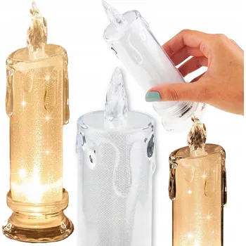 Svíčka ELEKTRICKÁ SVÍČKA NÁHRADNÍ DO HŘBITOVNÍCH SVÍČEK BROKÁTOVÁ SVÍČKA 16CM S BATERIEMI