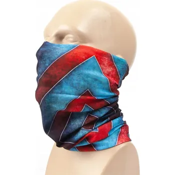 Nákrčník Nákrčník Neck Safe bezešvý, komínek 48x24cm hex modrá červená