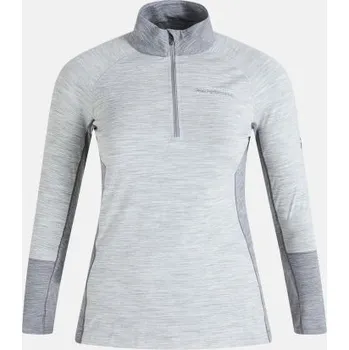 Dívčí tričko Peak Performance W Magic Half Zip termo tričko šedé XL