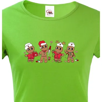 Dámské tričko Dámské vánoční tričko pro sestřičky, Barva Zelená, Velikost XS, Canvas Dámské tričko s krátkým rukávem Bezvatriko.cz 3021
