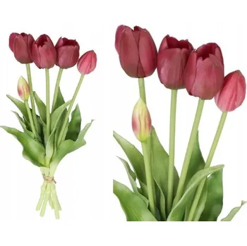 umělá květina KYTICE GUMOVÝCH SILIKONOVÝCH TULIPÁNŮ JAKO ŽIVÉ UMĚLÉ KVĚTY
