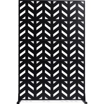 Paraván Paraván 120 x 183 cm Soukromý venkovní prostor Trvanlivý a stabilní Černý