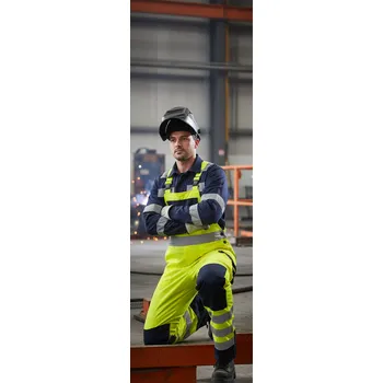 reflexní vesta Portwest Kalhoty BIZFLAME DROMORE Hi-Vis Multi Norm lacl, žluto/modré Velikost S žlutá/navy