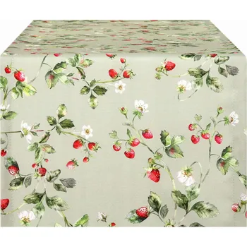 ubrus Běžec na stůl 40x120 Šalvějový s jahodami do jídelny a kuchyně 10535