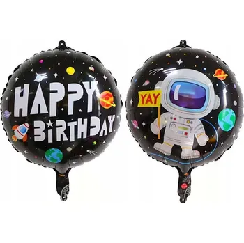 Balónek BALÓNEK 18" ASTRONAUT ČERNÝ VŠE NEJLEPŠÍ K NAROZENINÁM