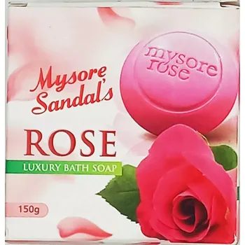 Mýdlo Růžové mýdlo v kostce Rose Luxury Bath Soap Mysore Sandal 150g