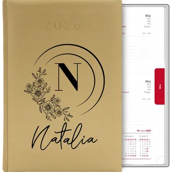 Diář Knižní kalendář 2026 A5 FunnyCase zlatý