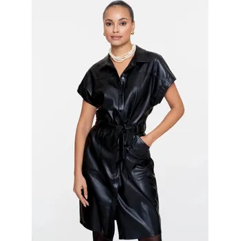 Dámské šaty Geisha propínací šaty se vzhledem kůže černé Velikost: S