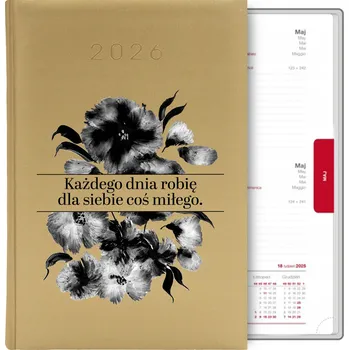 Diář Knižní kalendář 2026 A5 FunnyCase zlatý