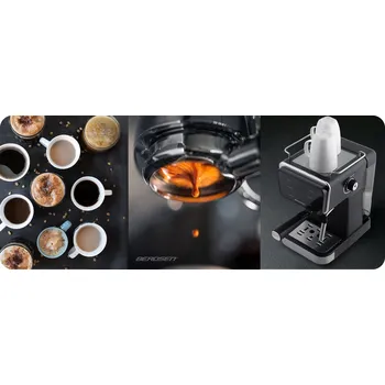 Kávovar Pákový kávovar s napěňovačem mléka 20 bar 1350W Berdsen