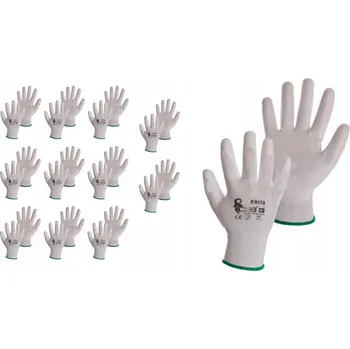 Pracovní rukavice Rukavice CXS Brita Bílé velikost 8 - M 12 párů