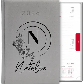 Kalendář Knižní kalendář 2026 A5 FunnyCase stříbrný