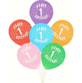 Balónek LATEXOVÉ BALÓNKY VŠECHNO NEJLEPŠÍ K NAROZENINÁM, MIX ČÍSLICE 3 6 KS
