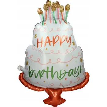Balónek FOLIOVÝ BALÓNEK 72 X 102 CM DORT HAPPY BIRTHDAY