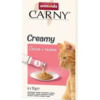 Pamlsek pro kočku Animonda CARNY Creamy Salmon, krémový pamlsek, losos s taurinem, 6 x 15 g