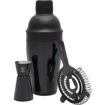 Shaker LEOPOLD VIENNA Acolon Koktejlová sada, matná černá, 500 ml, 3dílná, výška: 255 mm, průměr: 89 mm
