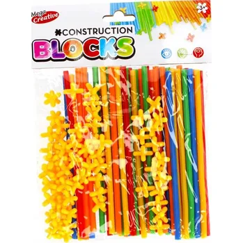 ostatní stavebnice Slaměné Stavebnice , 18 cm, 108 dílků