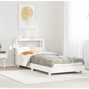 Postel vidaXL Postel bez matrace 90 x 190 cm masivní borovice [3306443] Barva: Bílá