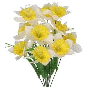 umělá květina NARCISY VELKÁ HUSTÁ KYTICE UMĚLÉ KVĚTY JARNÍ JAKO ŽIVÉ DEKORATIVNÍ