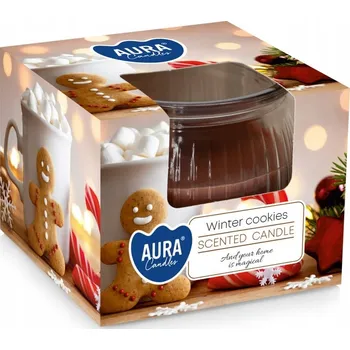 Svíčka Tradiční parafinová svíčka Zimní sušenky Aura 1 ks