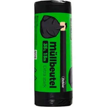 Pytle na odpadky Sáčky na odpadky Deluxe černé 35 l 15 kusů