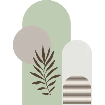 Obraz Moderní Nálepky na zeď do obýváku, ložnice, boho dekorace zeleň béžová