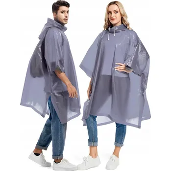 Pláštěnka 2X Pláštěnka Pončo Nepromokavá Pláštěnka na Kolo s s kapucí šedá