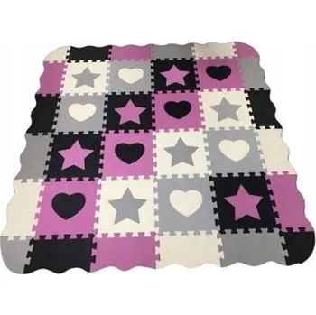 PĚNOVÁ PODLAHOVÁ PODLOŽKA 36 DÍLŮ - SRDÍČKA HVĚZDIČKY
