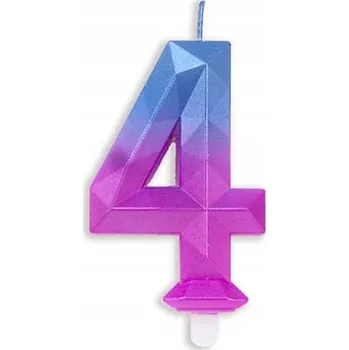 Dortová svíčka NAROZENINOVÁ SVÍČKA DIAMANT ČÍSLICE 4