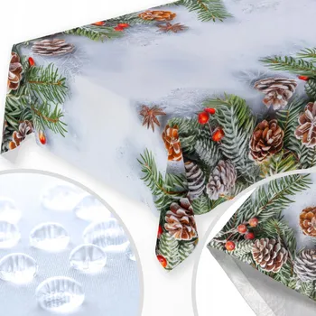 ubrus VÁNOČNÍ UBRUS ODOLNÝ SKVRNÁM 120x180 HLADKÝ MATNÝ - VZOR 307