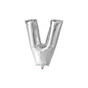 Balónek BALÓNEK 100CM PÍSMENO STŘÍBRNÉ V
