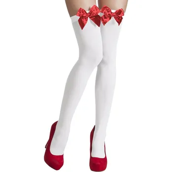 Karnevalový kostým Bílé nadkolenky s červenou mašlí