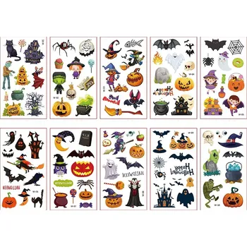 Tetování Smyvatelné tetování pro děti - obtisky, 10 archů - Halloween
