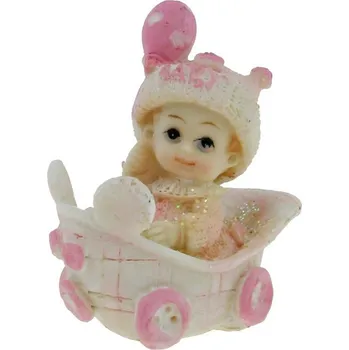 Figurka Figurka miminka - holka v kočárku 7,5 cm (Malá soška miminka)