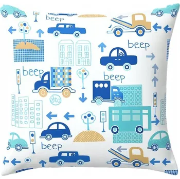 Povlak na dekorativní polštářek Povlak 40 x 40 polštáře Supreme Style Auta ve městě auta