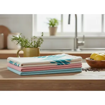 Utěrka SET 3 kusů utěrek LEAVES mix barev E 50x70 cm 100% bavlna MyBestHome cena za 3 kusy Cena za 3 kusy v balení
