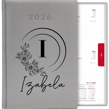 Kalendář Knižní kalendář 2026 A5 FunnyCase stříbrný